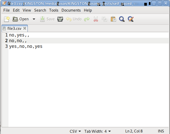 example of a csv for answers